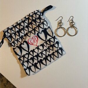 Brighton Silver Hoop Earrings with Heart Pouch